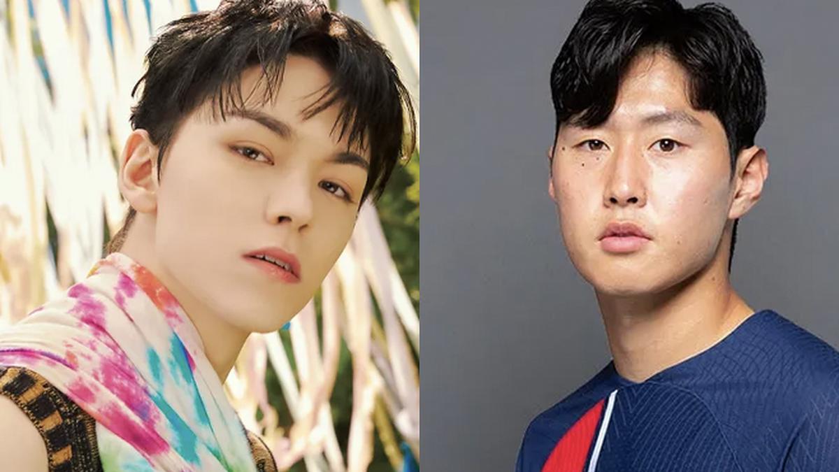 세븐틴 버논과 PSG 이강인의 사진